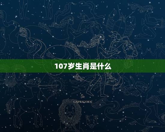 虚岁107属什么生肖(解密107岁生肖看看你是否属于这个幸运的生肖)