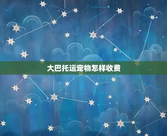 大巴托运宠物怎样收费(费用详解让您安心出行)