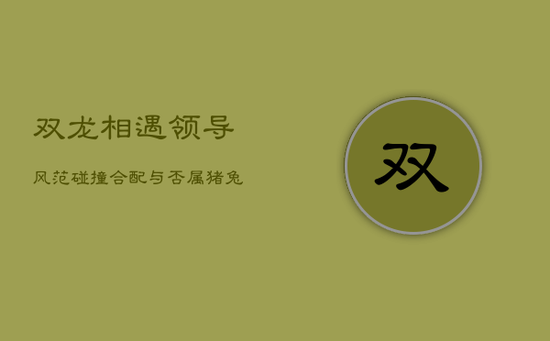 双龙相遇,领导风范碰撞:合配与否?属猪兔上等婚配解析 双龙相遇,领导风范碰撞:合配与否?属猪兔上等婚配解析