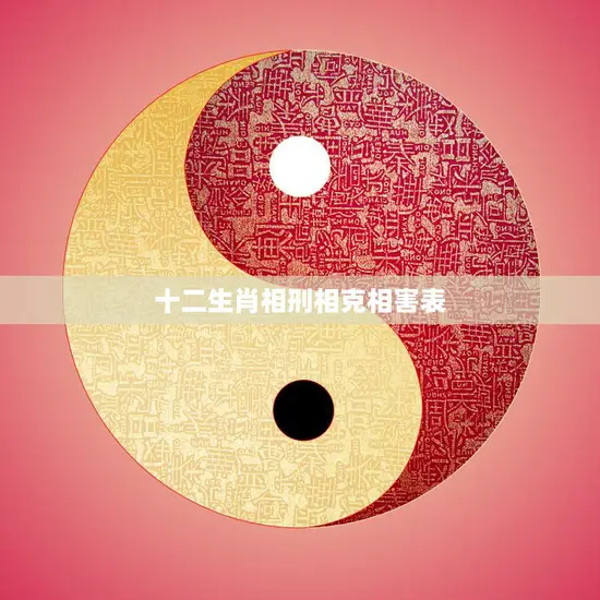 十二生肖相刑相克相害表(解析相生相克吉凶祸福)