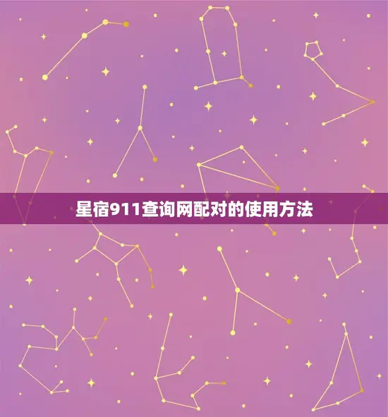 星宿911查询网配对(找到你的另一半)