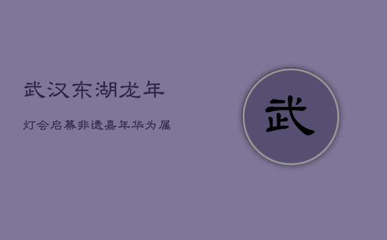 武汉东湖龙年灯会启幕，非遗嘉年华为属龙游客献礼