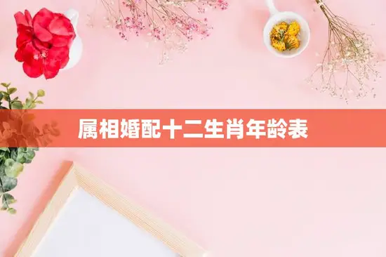 属相婚配十二生肖年龄表(如何选择最佳婚配)