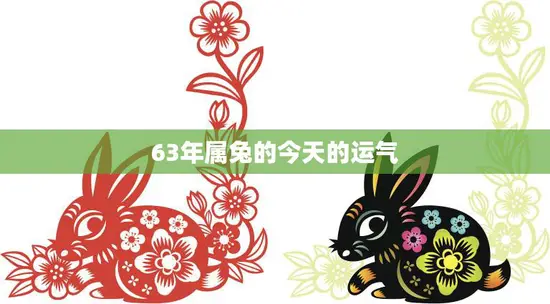 63年属兔的今天的运气(幸运之星照耀财运亨通)