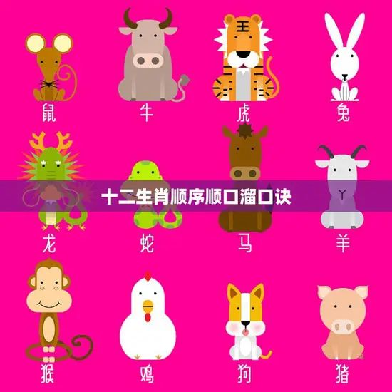 十二生肖顺序顺口溜口诀(记忆12生肖顺序)