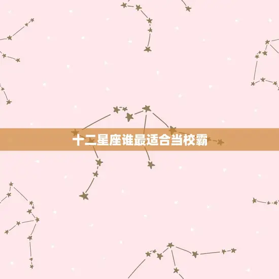十二星座谁最适合当校霸(星座大介绍)