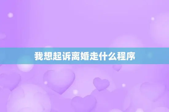 我想起诉离婚走什么程序(如何正确进行离婚诉讼)