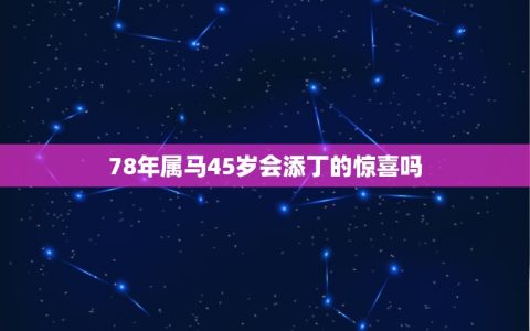 78年属马45岁会添丁的惊喜吗(解密马年生肖运势大介绍)