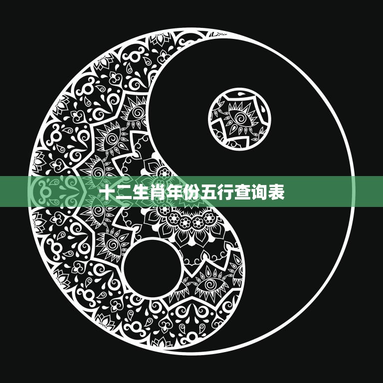 十二生肖年份五行查询表(快速了解你的五行属性)