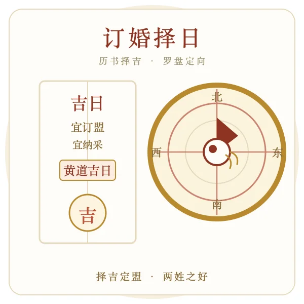 订婚择日历书罗盘